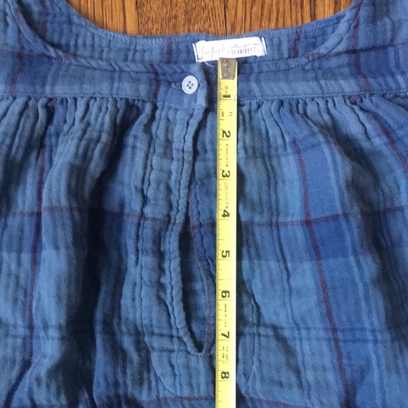 Free People X CP Shades Plaid Double Cloth Top USA - Picture 10 of 11